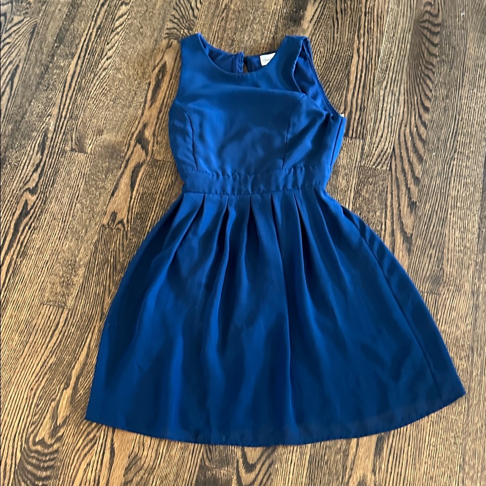 Juniors elegant Navy Sleeveless Dress